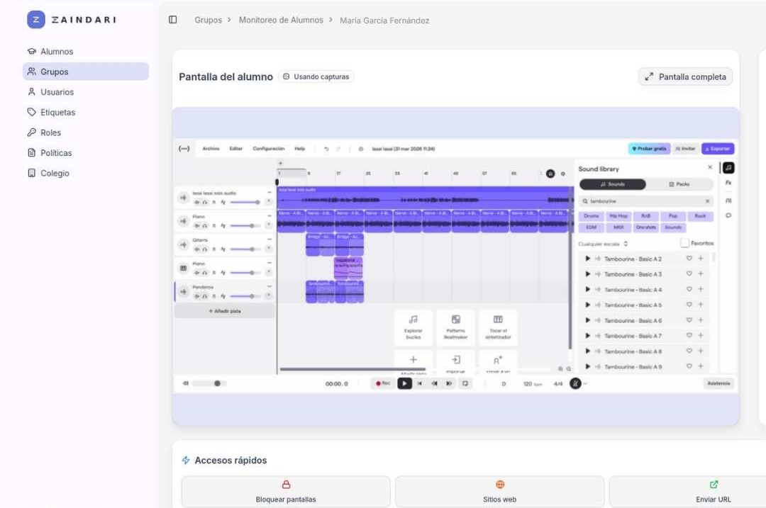 Funcionalidad de Zaindari4Schools: Dispositivos con criterio pedagógico